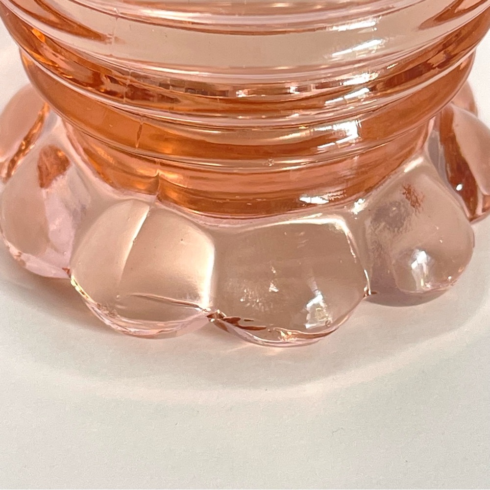 Vintage Pink Glass Tumbler Manhattan Depression Glass Art Deco MCM Glassware - Picture 12 of 13
